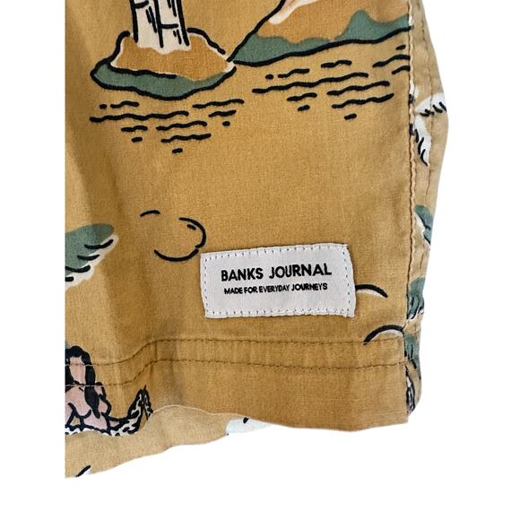 Banks Journal Hula Girl Swim Trunks Size 36 Aloha Island Print Board Shorts - Picture 2 of 6